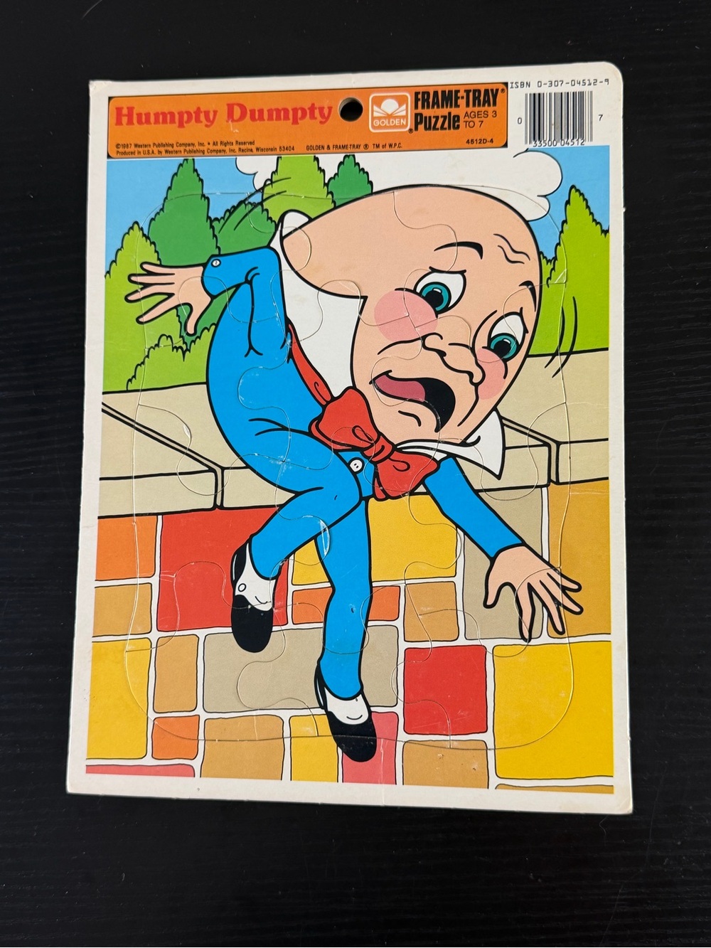 Vintage 1987 Golden Humpty Dumpty Frame Tray Puzzle Western Publishing